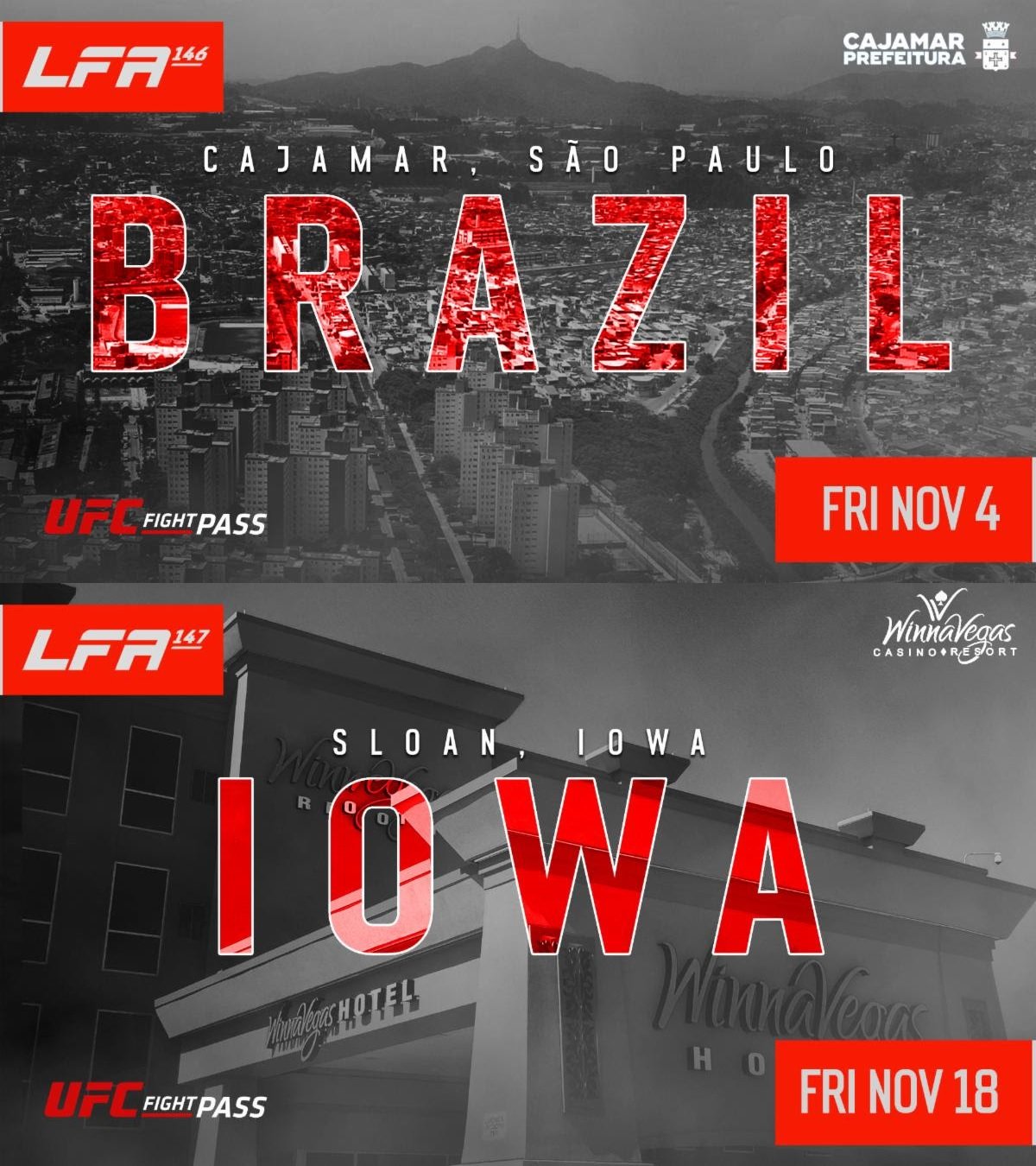 LFA announces November schedule of events in Brazil and Iowa Legacy Fighting Alliance News